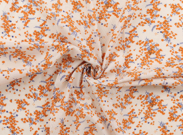 MANZINI Bomullskjerf Floral 70 x 70 cm Sand 13 