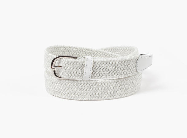 MANZINI Ensfarget Strikkbelte 01 White 