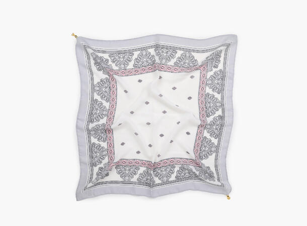 MANZINI Herringboneskjerf 70x70 cm Grå 05 