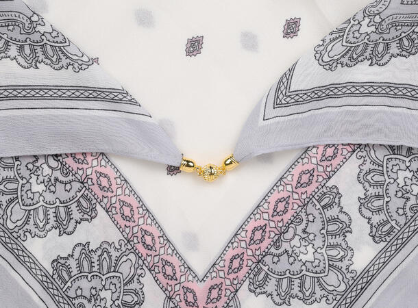 MANZINI Herringboneskjerf 70x70 cm Grå 05 