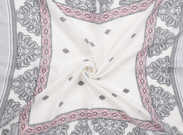 MANZINI Herringboneskjerf 70x70 cm Grå 05 