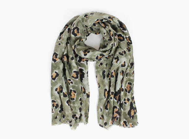 MANZINI Leopard Skjerf 85 x 180 cm Lys grønn 81 