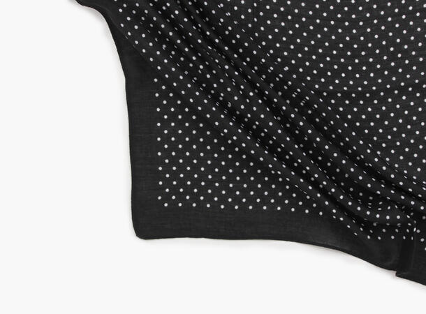 MANZINI Polkadot Skjerf 70 x 70 cm Sort 09 