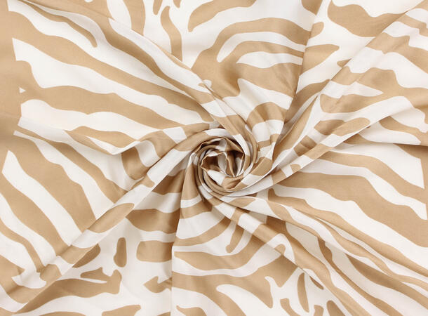 MANZINI Satengskjerf med Sebramønster Sand 13 