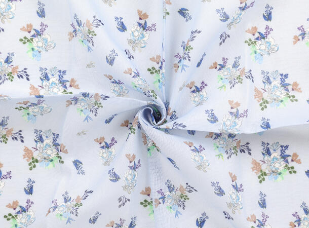 MANZINI Skjerf Engblomster 55 x 55 cm Blå 75 