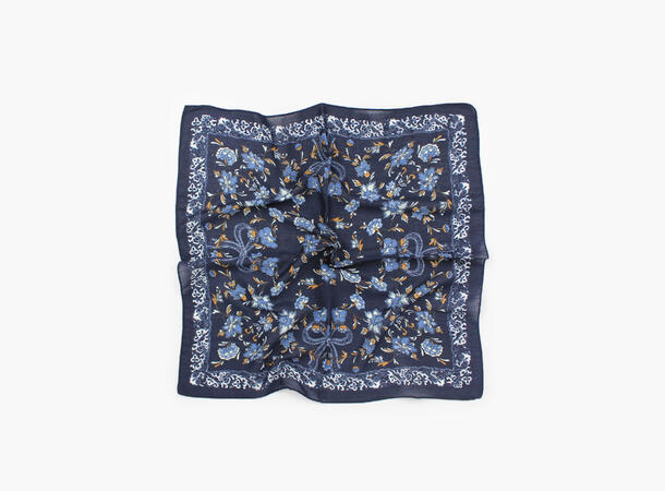 MANZINI Skjerf med Blomster 70 x 70 cm Marine blå 79 