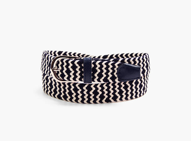 MANZINI To-farget Strikkbelte 79 Navy / White 