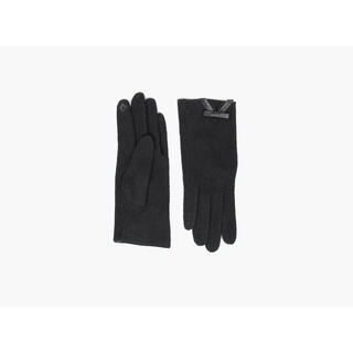 MANZINI Touch Gloves Leather Bow 09 Black