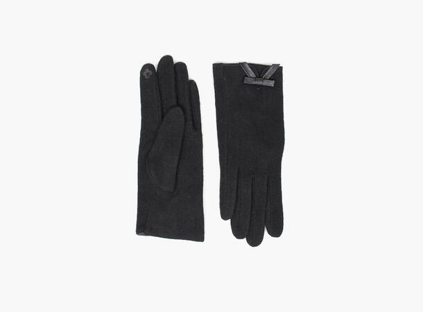 MANZINI Touch Gloves Leather Bow 09 Black 