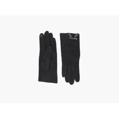 MANZINI Touch Gloves Leather Bow 09 Black