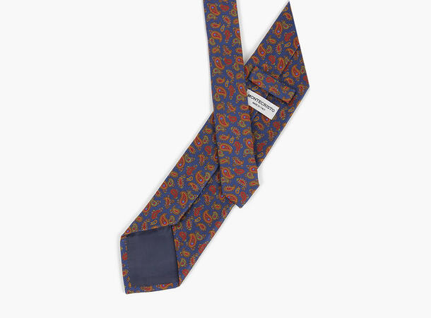 MONTECRISTO Nibe Trykket Silkeslips 79 Navy 