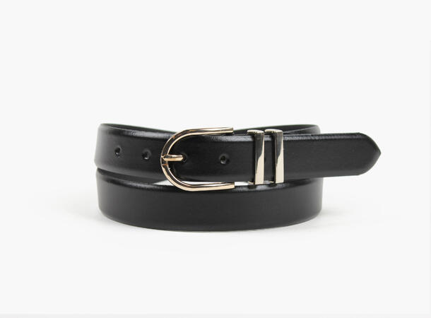 MONTECRISTO Skinnbelte med Gullspenne 09 Black 85 cm 