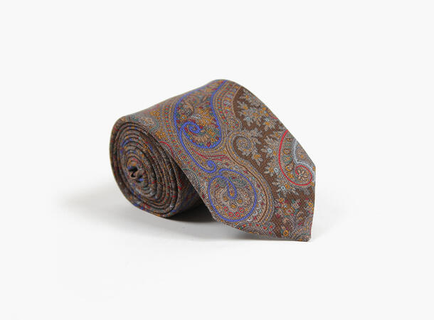 MONTECRISTO Ystad Trykket Silkeslips 39 Burnt Orange 