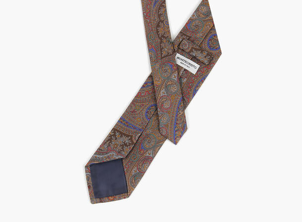 MONTECRISTO Ystad Trykket Silkeslips 39 Burnt Orange 
