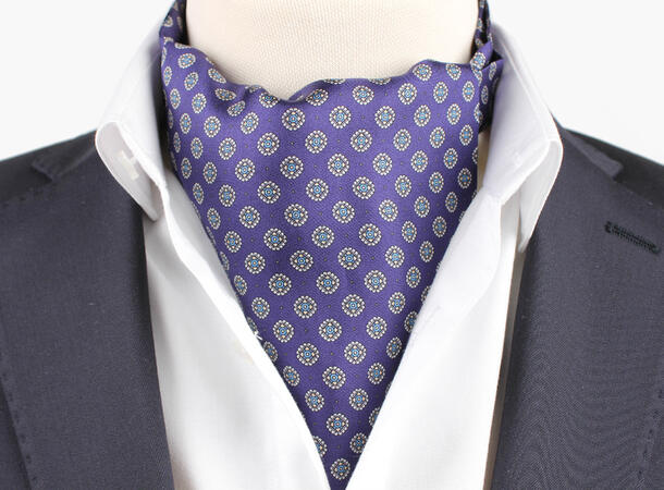 Montecristo 100% silk printed silk Ascot Marine blå 79 