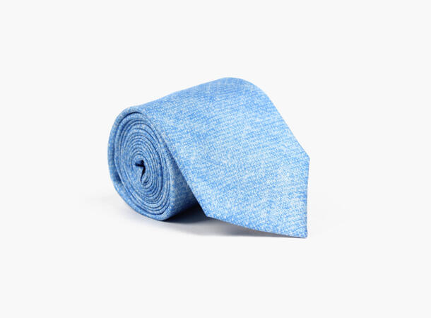 Montecristo Printed 100% silk tie 7,6 cm Lys blå 71 