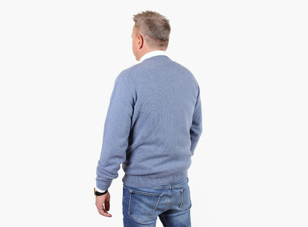 NOHR 100%  Ullgenser Rund Hals  Blå 75 Blue L 
