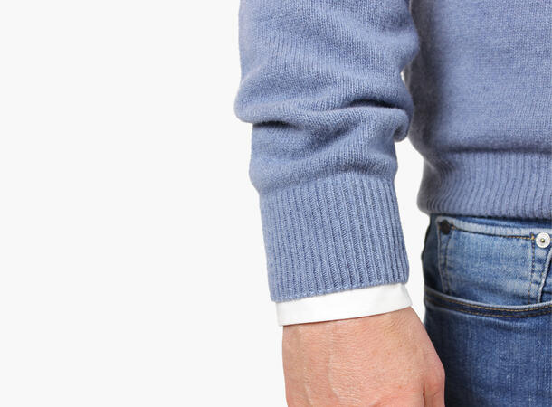 NOHR 100%  Ullgenser Rund Hals  Blå 75 Blue L 