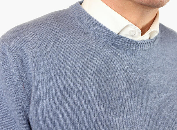 NOHR 100%  Ullgenser Rund Hals  Blå 75 Blue L 