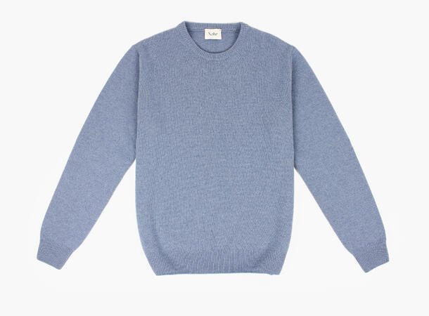 NOHR 100%  Ullgenser Rund Hals  Blå 75 Blue L 