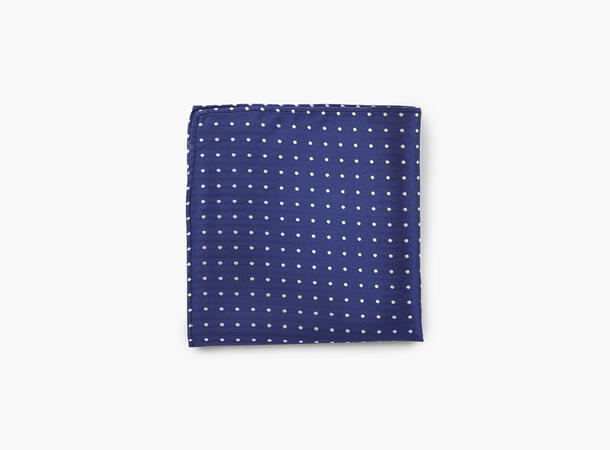 NOHR Carlos Polkadot Silk Pocket Square Mørk blå 77 