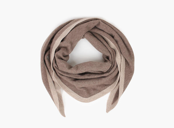 NOHR Lara Duo Wool Cashmere Triangle L Mørk Brun 20 