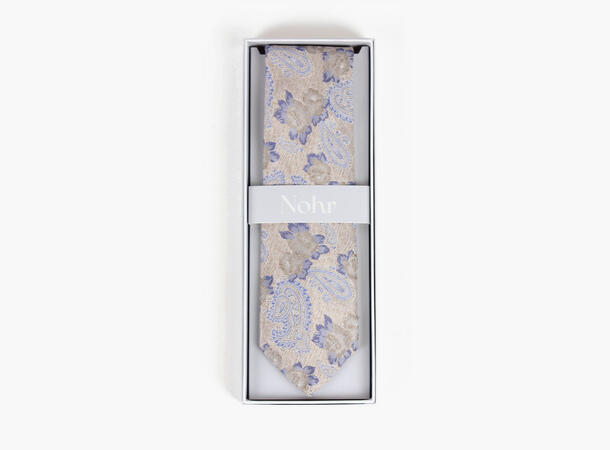 NOHR Silkeslips Sam Beige Blå Paisley 15 Beige 