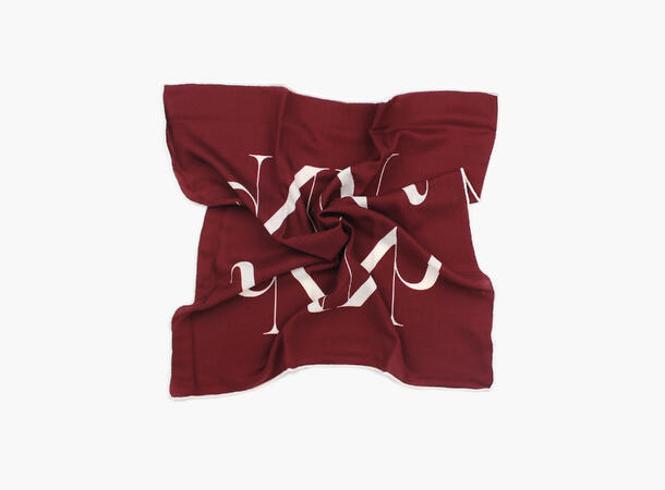NOHR Ulla Emblem Wool Scarf 65 x 65 cm Burgund 49 