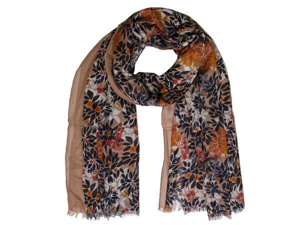 PRINTED SCARF W. PRINT. 90x190CM 15 Beige 