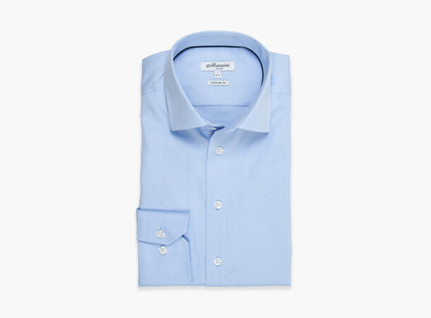 HOUSTON F.TWILL LS SKJORTE - L.BLÅ - CF 100% cotton Non Iron  l/ erm  Custom Fit 