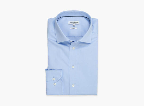 Houston Blå Twill Skjorte, Slim Fit 100% cotton Non Iron  l/ erm  Slim Fit 