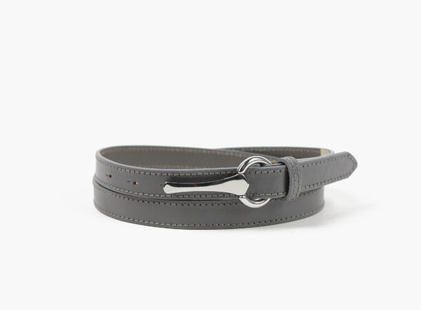 MANZINI Smalt Belte med Sølvspenne 