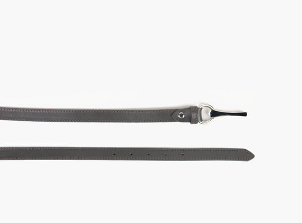 MANZINI Smalt Belte med Sølvspenne 