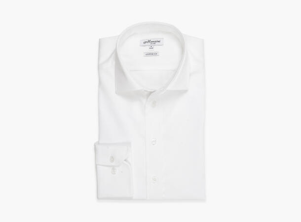 HOUSTON F.TWILL LS SKJORTE - HVIT - CF 100% cotton Non Iron  l/ erm  Custom Fit 