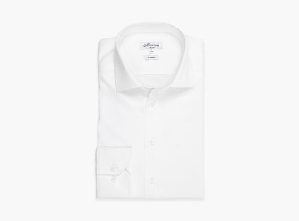 HOUSTON F.TWILL LS SKJORTE - HVIT - SF 100% cotton Non Iron  l/ erm  Slim Fit 