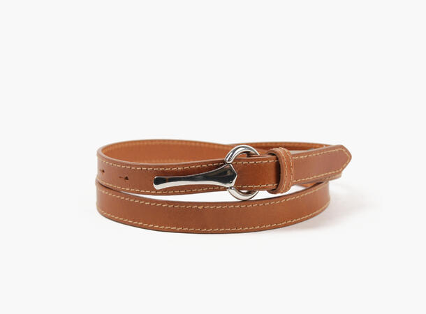 MANZINI Smalt Belte med Sølvspenne 