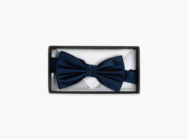 MANZINI Bowtie Flat End w/Handky Navy w/white handky 
