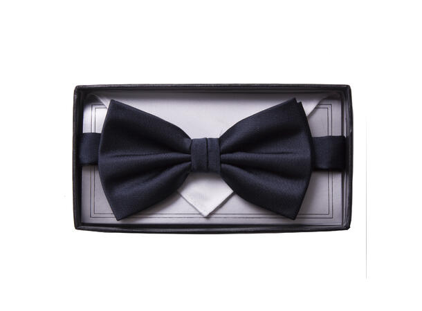MANZINI Bowtie Flat End w/Handky Navy w/white handky 