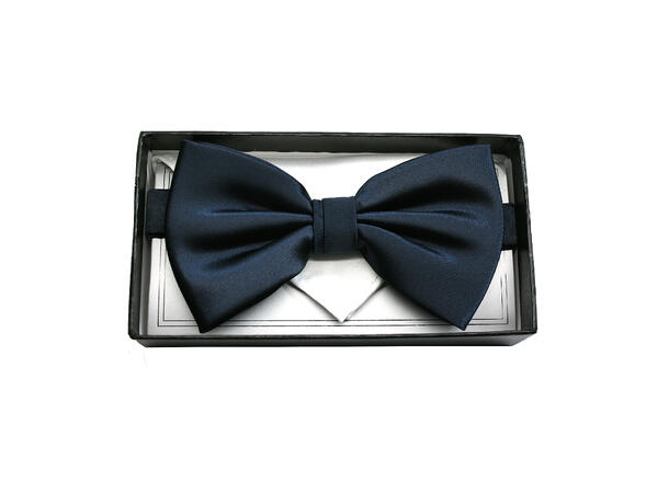 MANZINI Bowtie Flat End w/Handky Navy w/white handky 