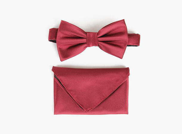 MANZINI Bowtie Flat End w/Handky Burgundy/ Burgundy handky 