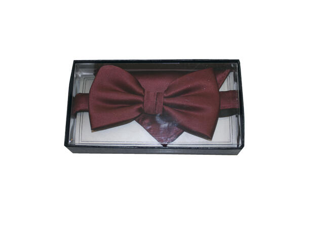MANZINI Bowtie Flat End w/Handky Burgundy/ Burgundy handky 