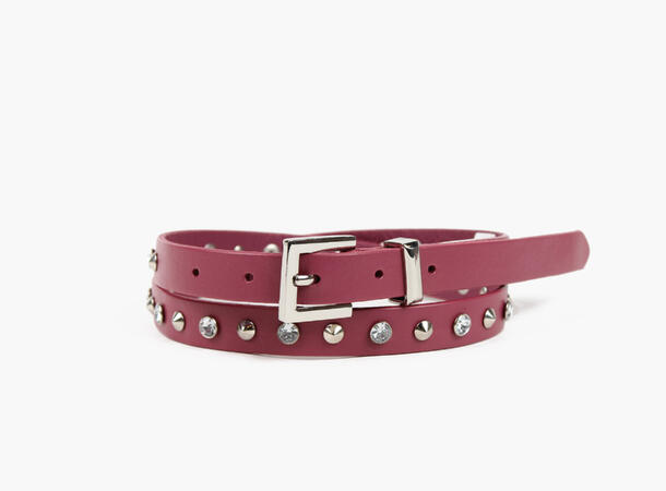 Women belt 2cm with rivets dk.pink 