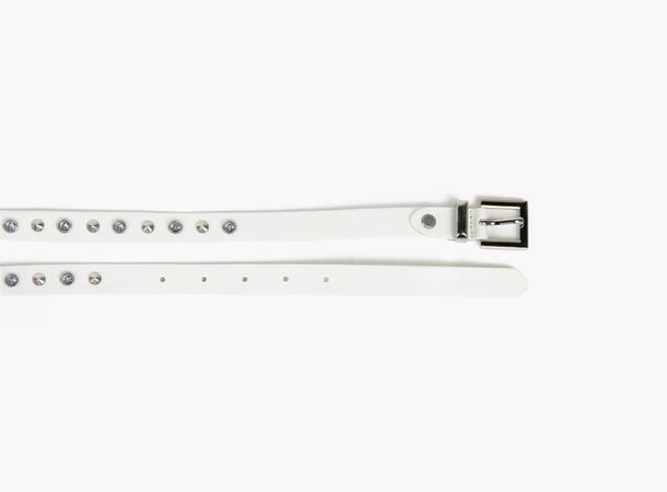 Women belt 2cm with rivets white 