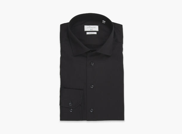 HOUSTON Sort Skjorte Slim Fit Svart 100% cotton Non Iron  l/erm  Slim - S-XL 