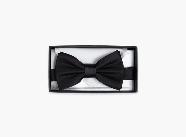 MANZINI Bowtie Flat End w/Handky black w/white hanky 