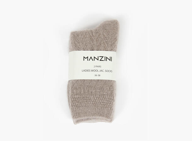 MANZINI Ull Angora Sokk 2pk BEIGE 