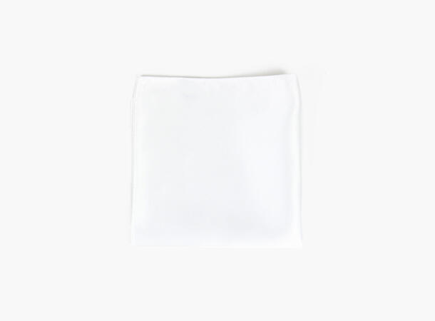 Polyester lommetørkle Polyester handky White 