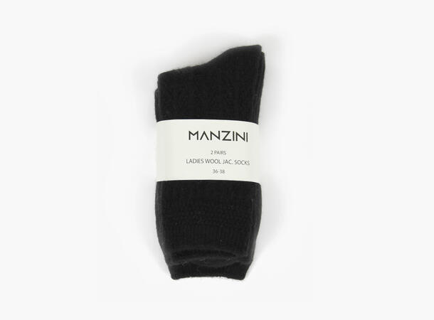 MANZINI Ull Angora Sokk 2pk BLACK 